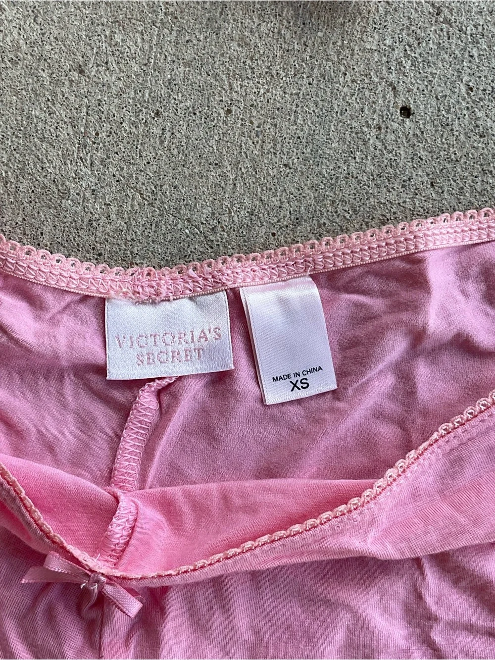 Vintage victoria secret Pink Lace Trim Cami and Short Sleep Set